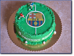 TD 010 Tort dziecięcy okrągły FC Barcelona mały.